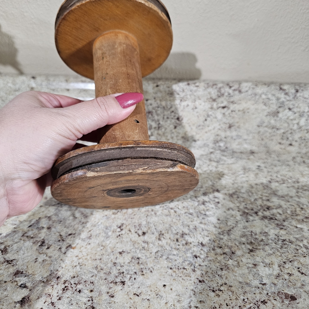 Rustic Wooden Spool Accent Piece - Picture 2 of 8